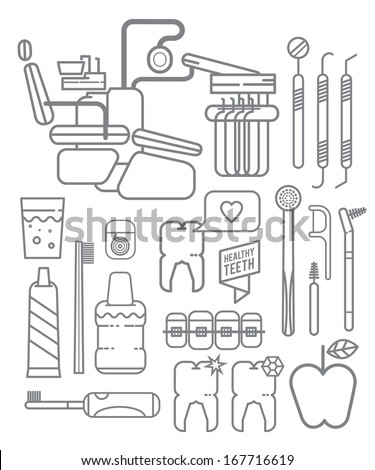 Dentist icons healthy teeth outline Dentist icons healthy teeth outline