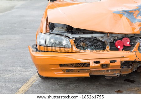 Car damage caused by accidents