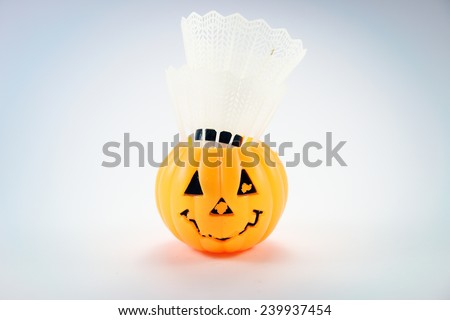Halloween pumpkin head tennis ball
