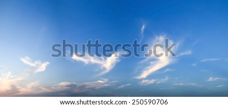 panorama Clouds on the sky in the evening, Sky background