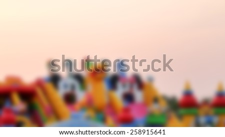 blurry, too soft, or out of focus  Amusement park of Children The evening sky background