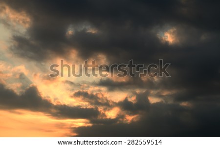 Sun light and clouds in a blue sky. Sky background