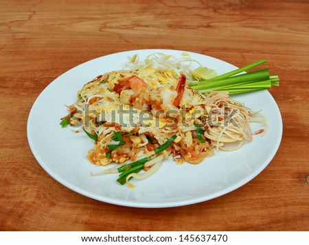 Pad Thai fried noodles with shrimp