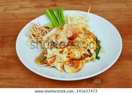 Pad Thai fried noodles with shrimp