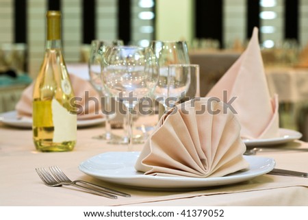 Luxury dining room table with wine
