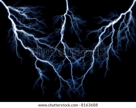 multiple blue lightnings