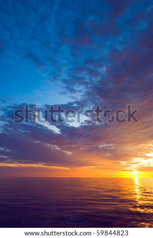 Beautiful sunset at Pacific ocean