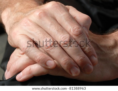 Man's rugged  hand. Closeup.
