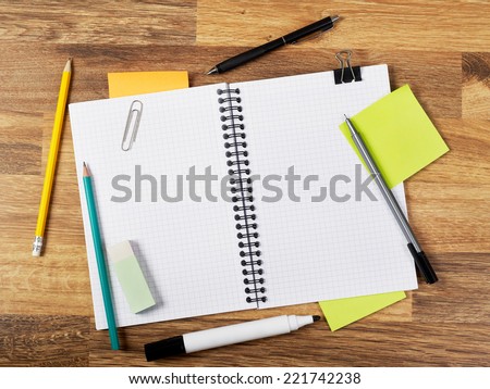 Notebook Blank notebook with supplies