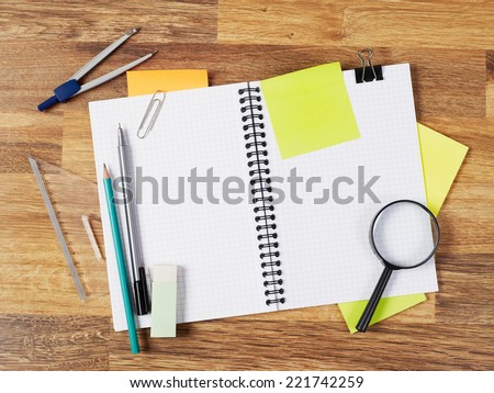 Notebook Blank notebook with supplies