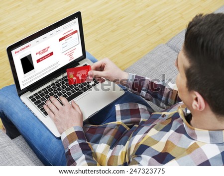 Shopping online from home