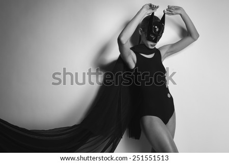 Lady in black mask
