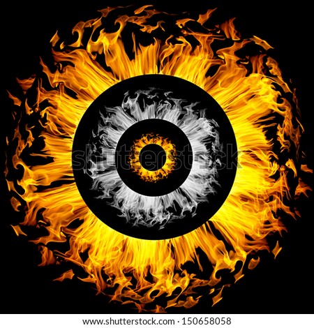 Fire eye art design abstract background
