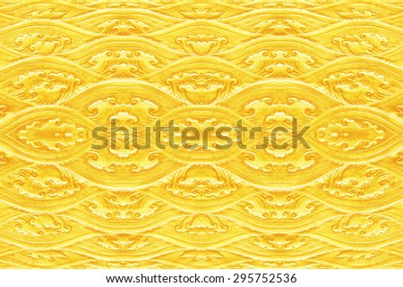 metal gold pattern Crafts wall in the temple of thailand, Lanna style Chiang Mai, Thailand.