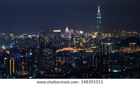 Night city-scape of Taipei city