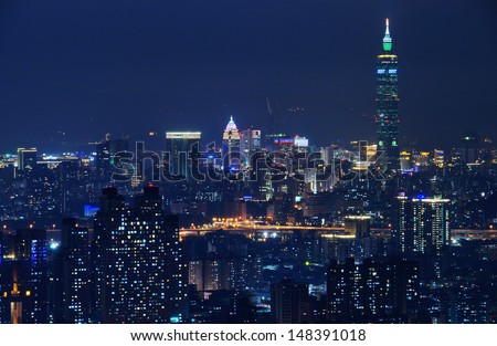 Night city-scape of Taipei city