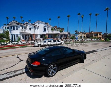 luxury house and car in california