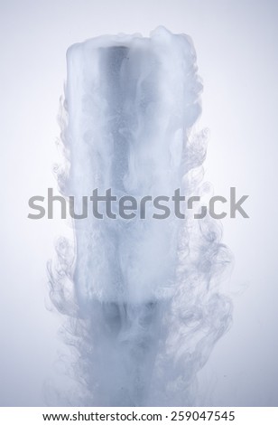 glass with dry ice