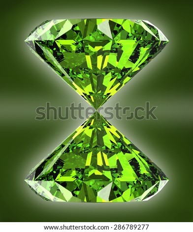 perfect emerald  isolated on a white background.