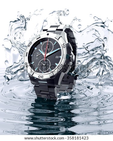 beautiful watch raising out of water