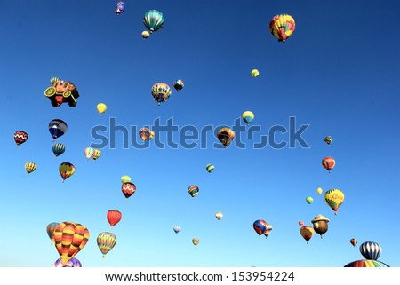 A sky full of colorful hot air balloons