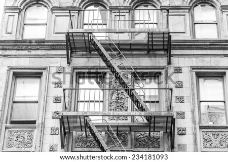 emergency ladder in building of new york city