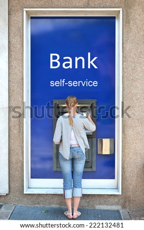 Girl at ATM