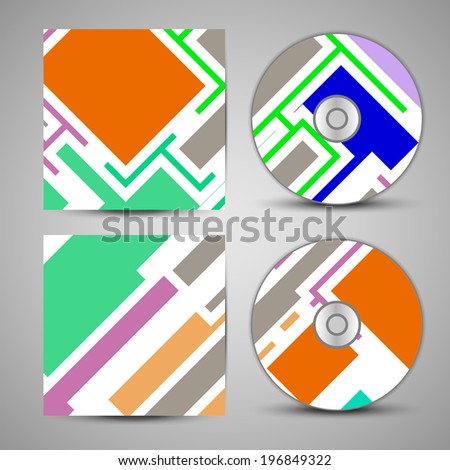 Vector cd cover  set for your design, vintage abstract Illustration.