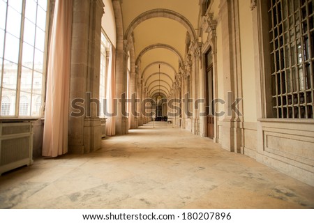 Long corridor in the exterior of Royal Palace,