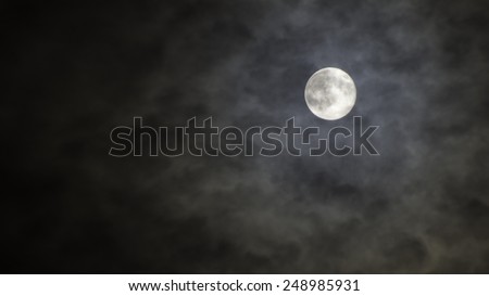 interesting full moon in a cloudy night
