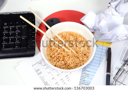 Sometimes, in the rush to get the job done, they have to eat instant noodles to boost performance.