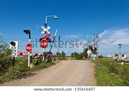 Rail crossing in thailand