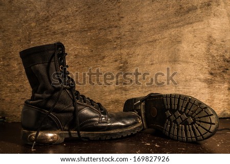 still life Photography with military boots.