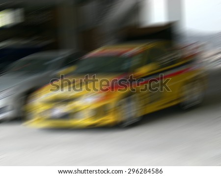 Motion blur of racing car.Abstract about the speed of the vehicle.