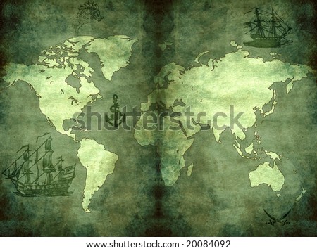 Grunge pirate map