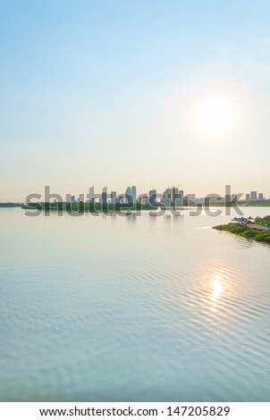 Sun Island west beach wetland park, located in Harbin City, Heilongjiang Province, China.