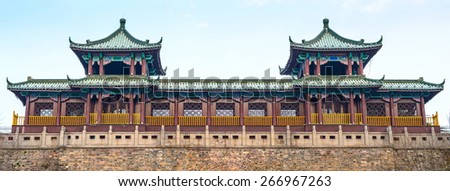 Traditional Chinese Architectural. Gate of Xuanwu Lake Park, Located in Nanjing City, Jiangsu Province, China.
