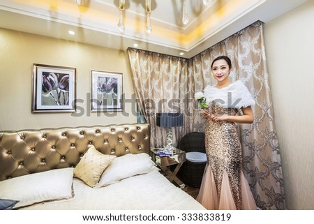 Shenyang, China - October 11, 2015: Sample room of Commodity house and Model Show. Located in Lizi International Garden, Shenyang City, Liaoning province, China.