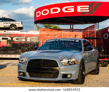 ROYAL OAK, MI/USA - AUGUST 17, 2013: A modified Dodge Charger used in the movie \