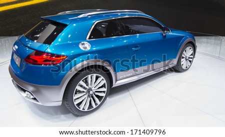 Detroit, Mi/Usa - January 14: An Audi Allroad Shooting Brake (E-Tron) Concept Electric Car At The North American International Auto Show (Naias) On January 14, 2014, In Detroit, Michigan.