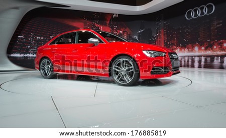 CHICAGO, IL/USA - FEBRUARY 6: A 2014 Audi S3 car at the Chicago Auto Show (CAS) on February 6, 2014, in Chicago, Illinois.