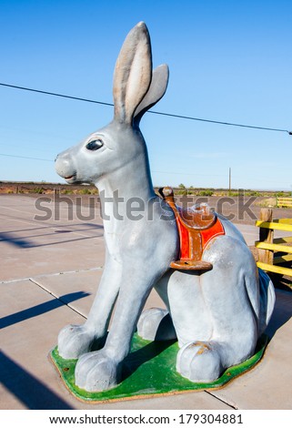 JOSEPH CITY, AZ/USA - MAY 12, 2013: Iconic jack rabbit statue at the Jack Rabbit Trading Post on Route 66.