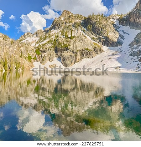Trail Creek Lake Reflection, Sawtooth National Recreation Area, Stanley, ID