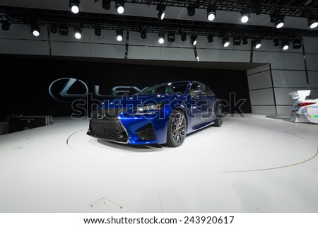 DETROIT, MI/USA - JANUARY 13, 2015: Lexus RCF GT3 car at the North American International Auto Show (NAIAS), one of the most influential car shows in the world each year.
