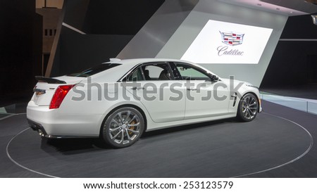 CHICAGO, IL/USA - FEBRUARY 12, 2015: 2016 Cadillac CTS-V car at the Chicago Auto Show (CAS), the largest auto show in North America.