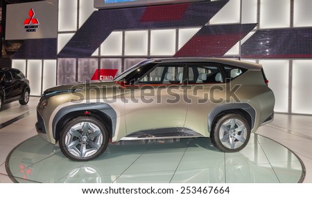 CHICAGO, IL/USA - FEBRUARY 13, 2015: Mitsubishi GC-PHEV Concept car at the Chicago Auto Show (CAS), the largest auto show in North America.
