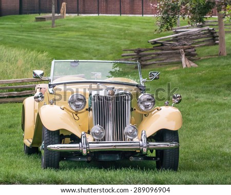 DEARBORN, MI/USA - JUNE 20, 2015: A 1952 MG TD car at The Henry Ford (THF) Motor Muster, held at Greenfield Village.