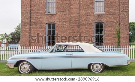 DEARBORN, MI/USA - JUNE 20, 2015: A 1962 Ford Galaxie Sunliner car at The Henry Ford (THF) Motor Muster, held at Greenfield Village.