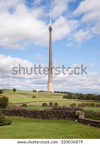 Emley Moor television mast in West Yorkshire
