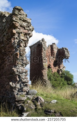 Red Castle at Lunan bay on Angus coast in Scotland.